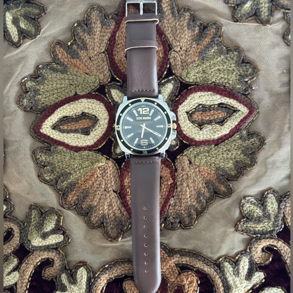 Steve Madden Dark Brown Leather Watch Steve Madden Dark Brown Leather Watch